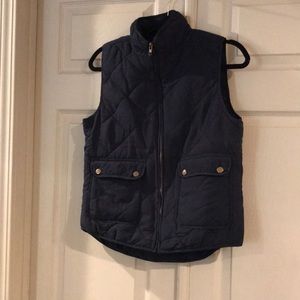 Dee Elle Navy Quilt Vest Medium
